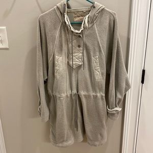 Free People cinched waist hooded sweatshirt